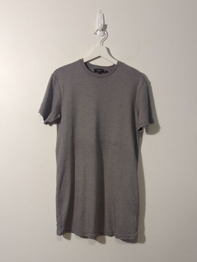 Theory Gray Short-Sleeve Mini Dress